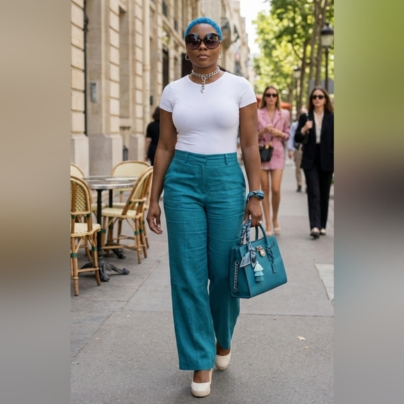 Michael Kors Hamilton Aqua/Turquoise Saffiano Satchel
